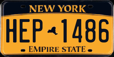 NY license plate HEP1486
