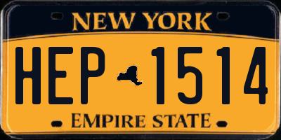 NY license plate HEP1514