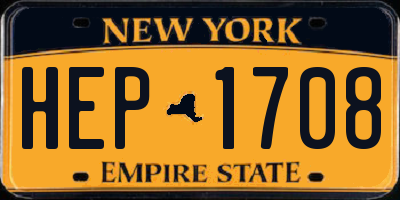 NY license plate HEP1708