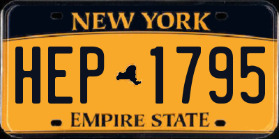 NY license plate HEP1795