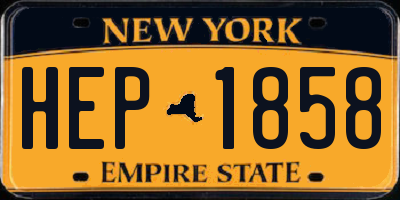 NY license plate HEP1858