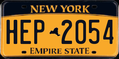NY license plate HEP2054