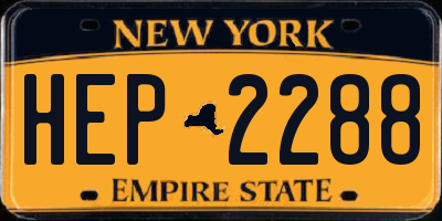 NY license plate HEP2288