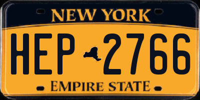 NY license plate HEP2766