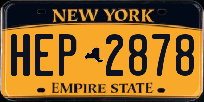 NY license plate HEP2878