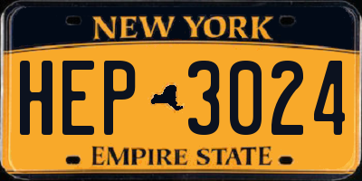 NY license plate HEP3024