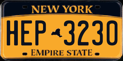 NY license plate HEP3230