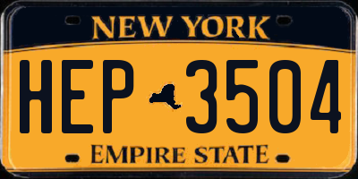 NY license plate HEP3504