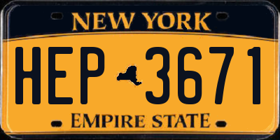 NY license plate HEP3671