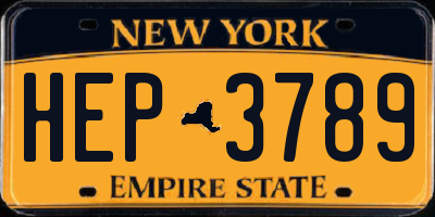 NY license plate HEP3789