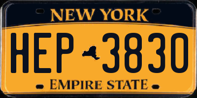 NY license plate HEP3830
