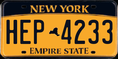 NY license plate HEP4233