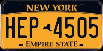 NY license plate HEP4505
