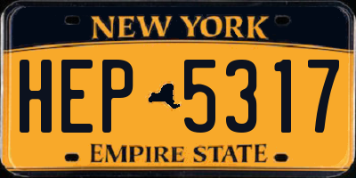 NY license plate HEP5317