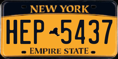 NY license plate HEP5437