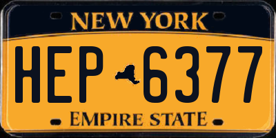 NY license plate HEP6377
