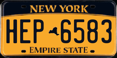 NY license plate HEP6583