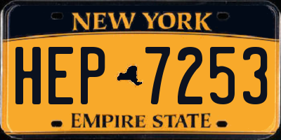 NY license plate HEP7253
