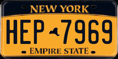 NY license plate HEP7969