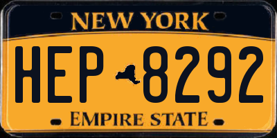 NY license plate HEP8292