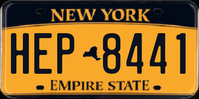 NY license plate HEP8441