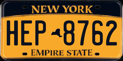 NY license plate HEP8762