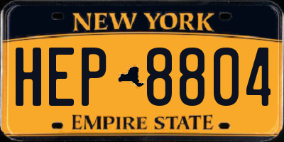 NY license plate HEP8804
