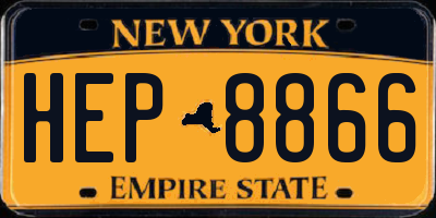NY license plate HEP8866