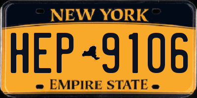 NY license plate HEP9106