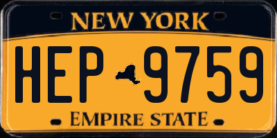 NY license plate HEP9759