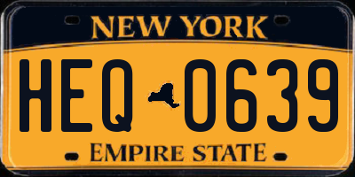 NY license plate HEQ0639