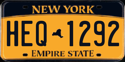 NY license plate HEQ1292