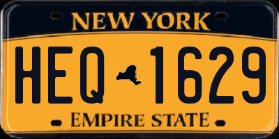 NY license plate HEQ1629