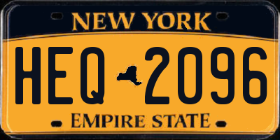 NY license plate HEQ2096