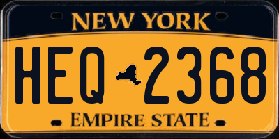 NY license plate HEQ2368