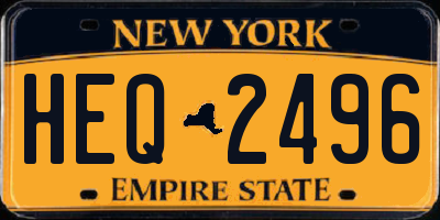 NY license plate HEQ2496