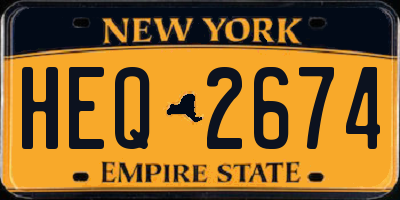 NY license plate HEQ2674