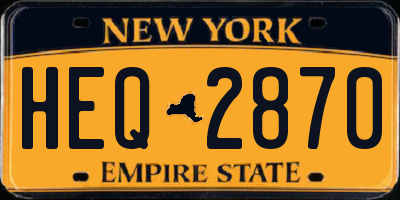 NY license plate HEQ2870