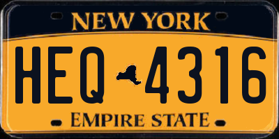 NY license plate HEQ4316