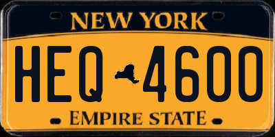 NY license plate HEQ4600
