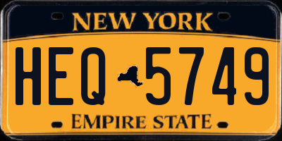 NY license plate HEQ5749