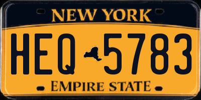 NY license plate HEQ5783