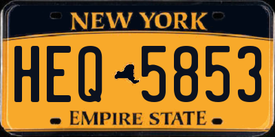 NY license plate HEQ5853