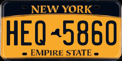 NY license plate HEQ5860