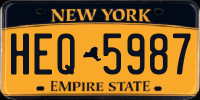 NY license plate HEQ5987
