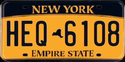 NY license plate HEQ6108