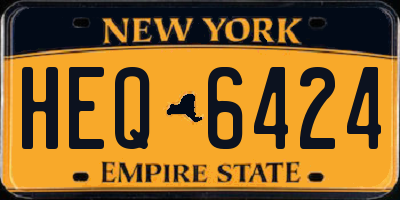 NY license plate HEQ6424