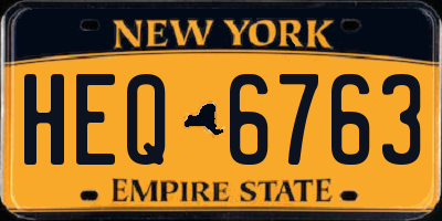 NY license plate HEQ6763