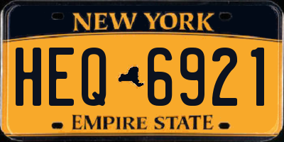 NY license plate HEQ6921