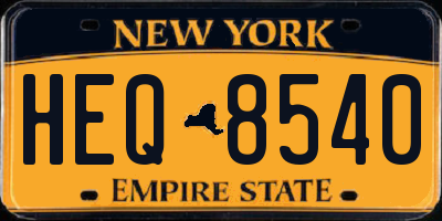 NY license plate HEQ8540
